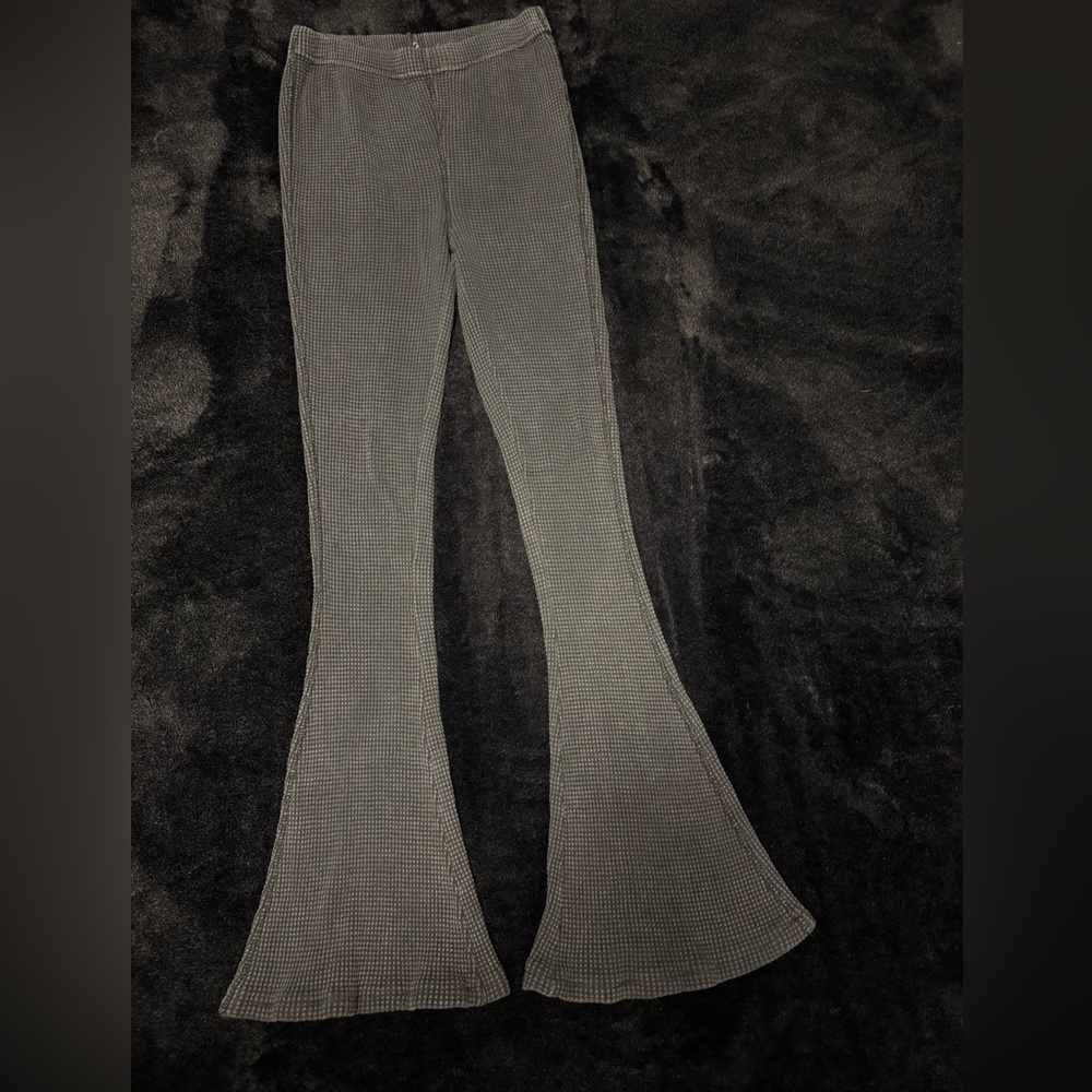Urban Outfitters Black Textured Flared Pants